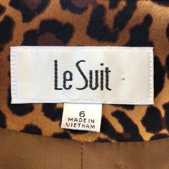 Le Suit leopard print blazer with shoulder pads and elbow length sleeves - Picture 3 of 4